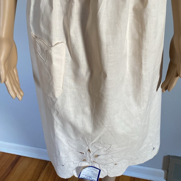 NWT one size Elegant cotton cream apron by the Sam Hedaya Company - Picture 3 of 9